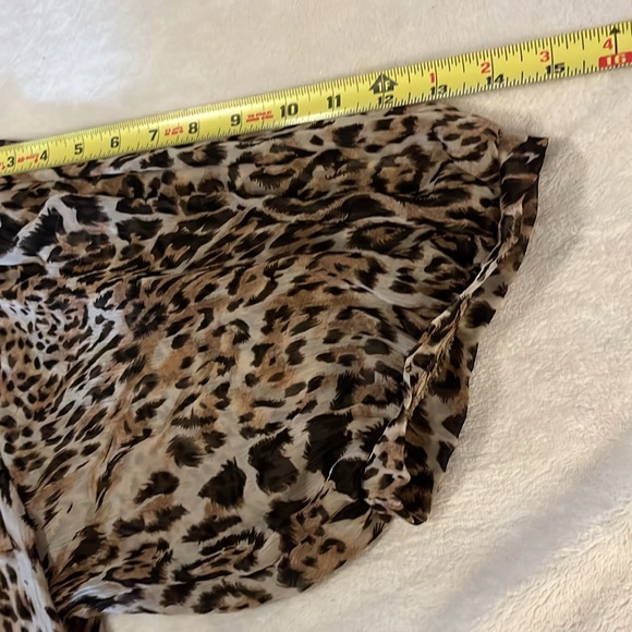 Two Sheer Beach Pool Swimsuit Coverup Tops Blouses Leopard & Polka Dot - Picture 11 of 16